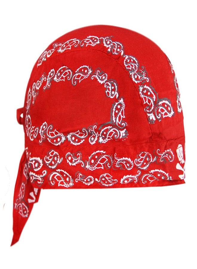 RUIXIB Skull Cap Cycling Helmet Liner Head Wrap Scarf Pirate Hat Bandana Running Beanie Red - Image 2